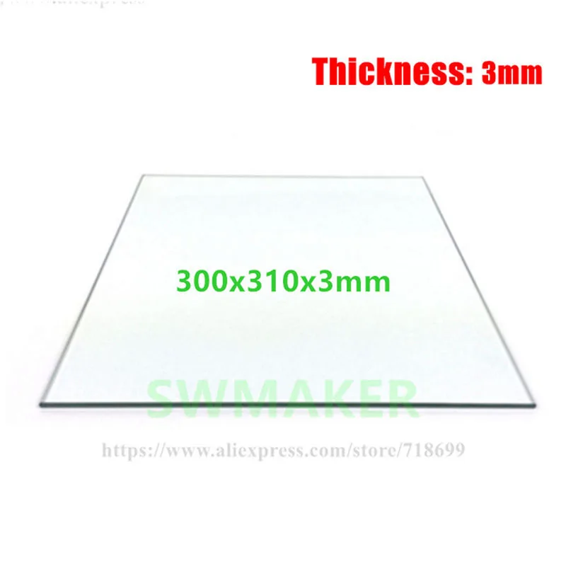Large Size Printing 3d Printer Borosilicate Glass Plate 300x310 Mm