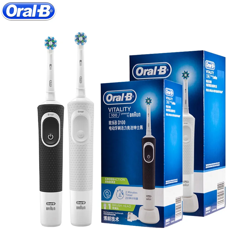 

OralB D100 White Toothbrush With 1 OralB EB50 Head