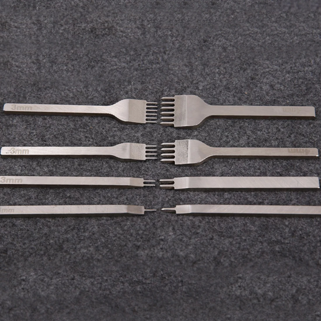 

New Brand 4Pcs 4mm Prong Leather Craft Tools Hand Tool Hole Punches Stitching Punch Tool Leather Tools