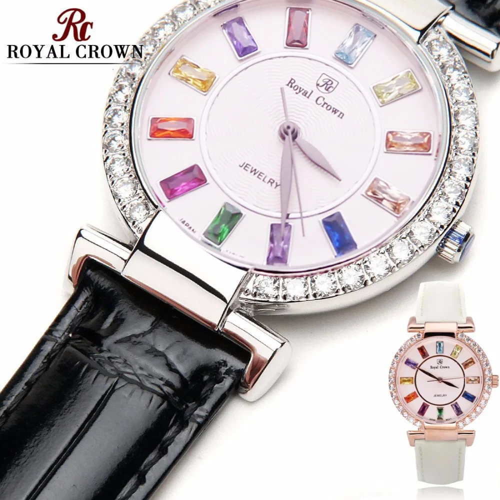 Koop Griffenzetting Luxe Klok Dame vrouwen Horloge Mode Uur Armband Kleurrijke Strass Meisje Verjaardagscadeau Royal Crown Doos