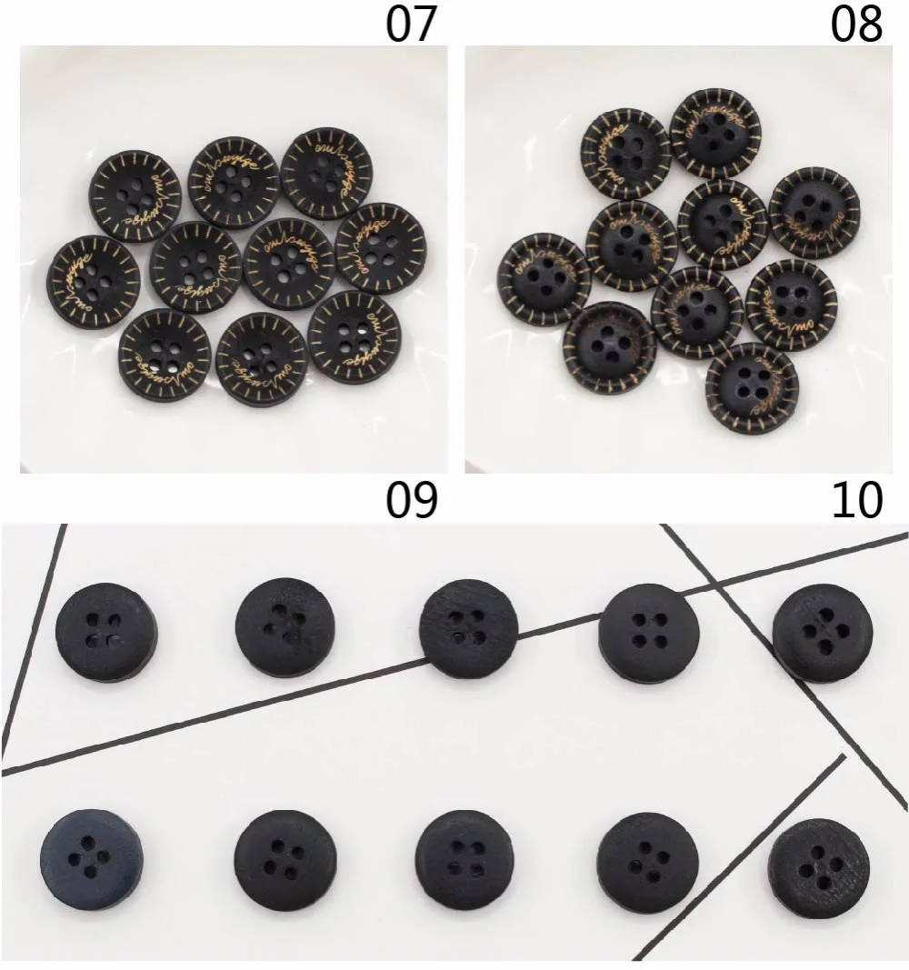 10 цветов смешанный британский стиль черный 100 шт рисунок печать 4 отверстия деревянные Кнопки 15 мм пошив скрапбукинга поделки, HL11