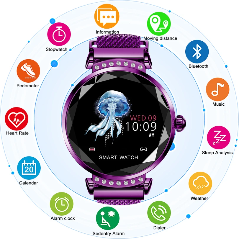 

CHENXI H2 Smart Watch Women 2019 New Smart Fitness Bracelet Women Blood Pressure Heart Rate Monitoring Bluetooth For Android IOS