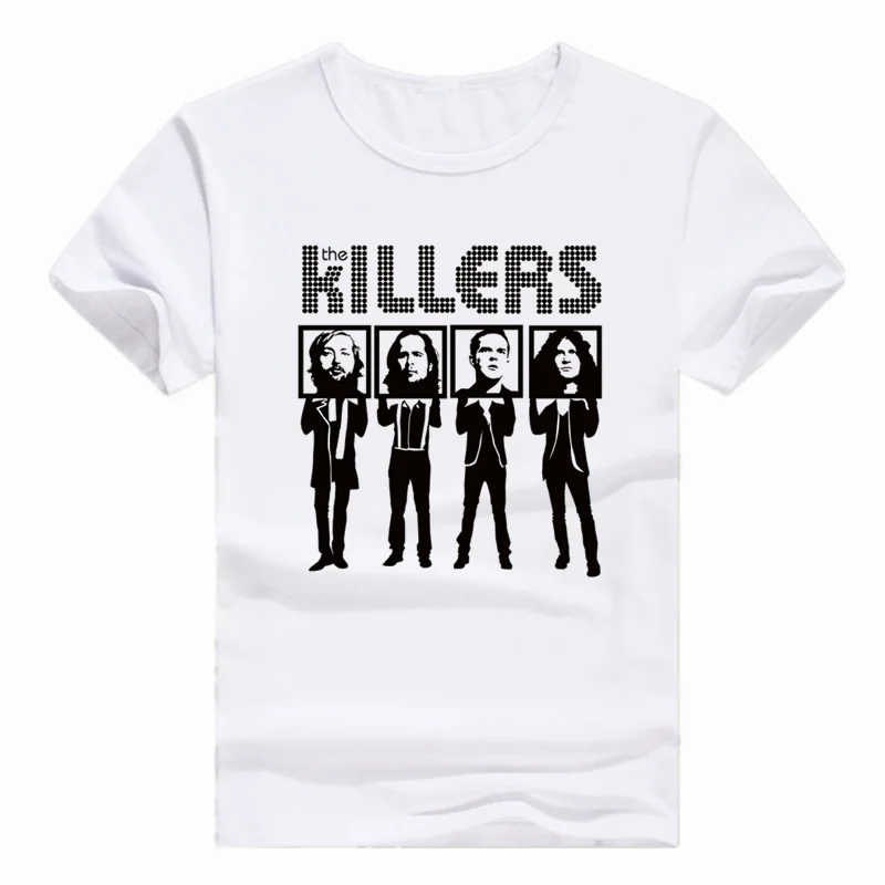 Азиатский размер футболка с принтом The Killers punk rock хипстерская повязка летняя