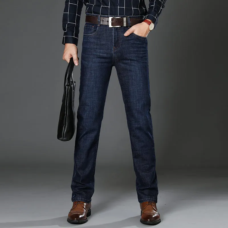 

2019 New spring Summer Jeans Men Business Casual Denim trousers soft mens pants men's fashion Jean Large size 40