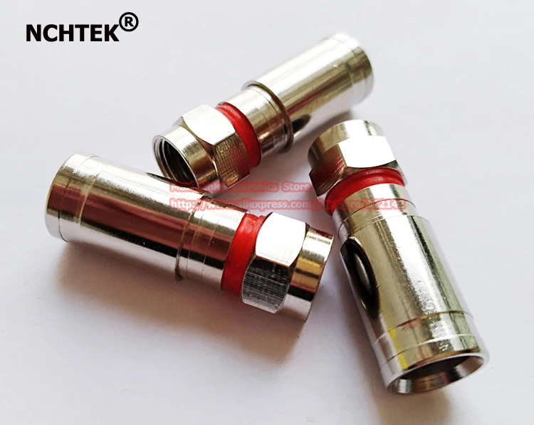 NCHTEK High Quality RG6 Weatherproof F Compression Connector RG 6