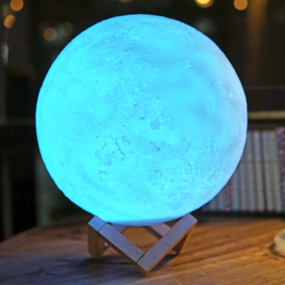 Новый креативный светильник с 3D принтом луна ночник ing Luminaria Светодиодная лампа USB