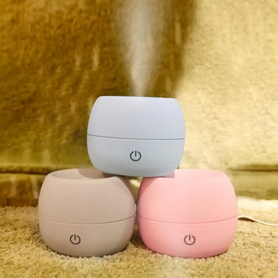 

300ml Ultrasonic Air Humidifier Aroma Essential Oil Diffuser USB Humidifier Mist Fogger Maker Home Touch Car Portable Pink