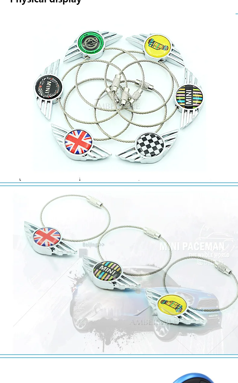 Airspeed Car Key Chain Keychain Key Ring Keyring for Mini Cooper JCW Clubman Countryman R50 R53 R55 R56 R60 R61 F54 F55 F56 F60  (4)