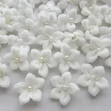 20 pçs 25mm cor branca u escolher fita de veludo flor bauhinia com apliques pérola casamento