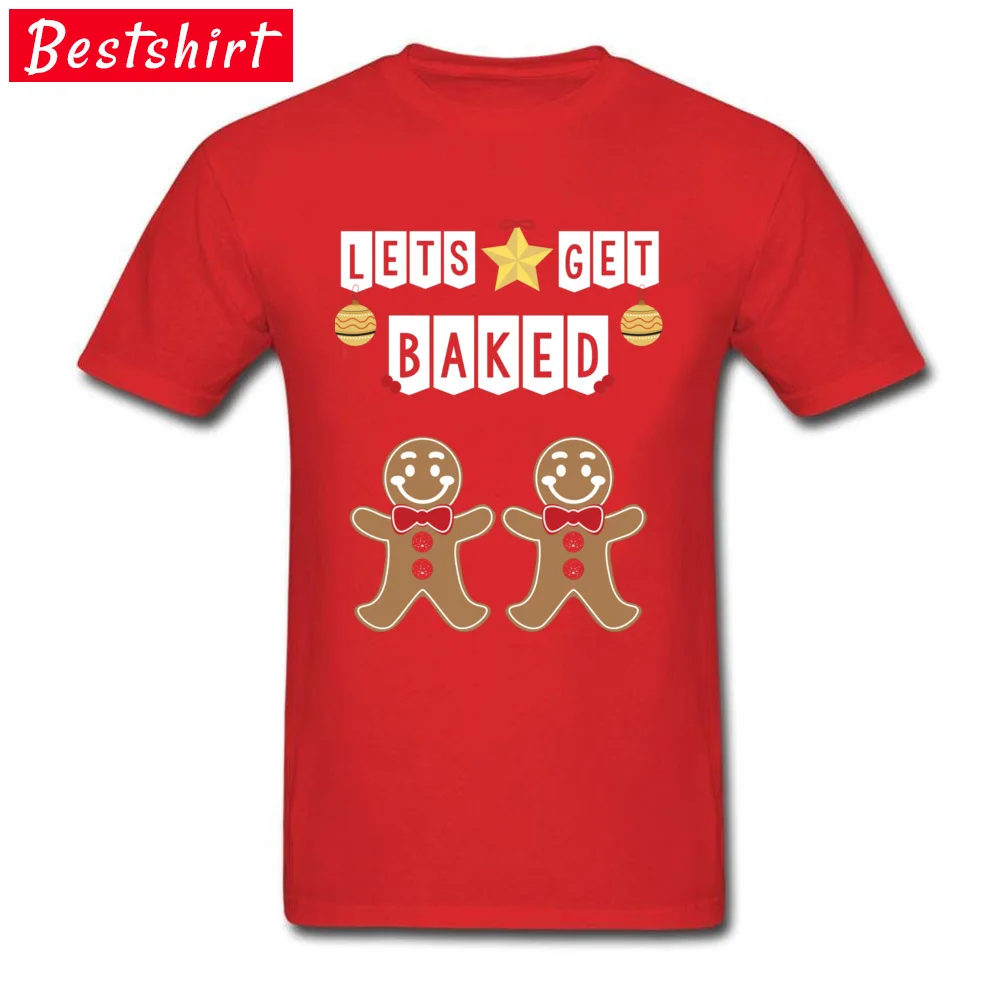 Casual 100% Cotton T Shirt for Men Fitness Tight T-Shirt Normal 2018 Discount Round Neck T-Shirt Short Sleeve Top Quality Lets Get Baked Ugly Christmas Sweater 17852 red