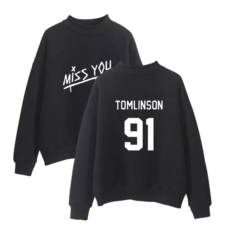 LUCKYFRIDAYF England Singer Louis Tomlinson 91 Print Hoodie Sweatshirt Women Female Fans Turtleneck Capless Sweatshirt Clothes