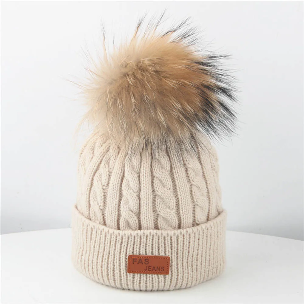 Шапка с помпонами для мальчиков и девочек; детская зимняя шапка для девочек; вязаные шапочки; плотная шапка для малышей; теплая шапка