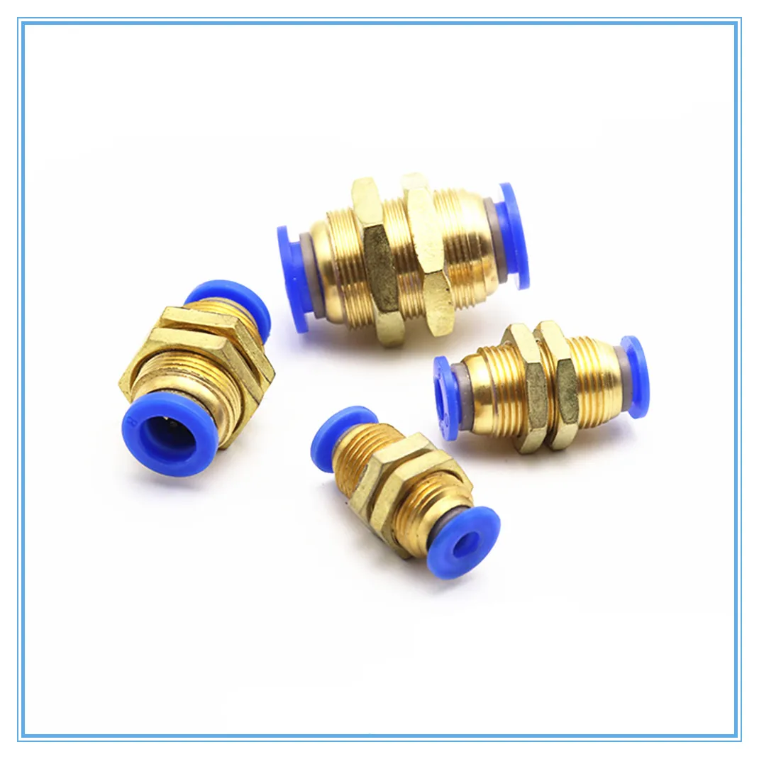 New SMC KQ2E06-00A Bulkhead Union Brass Fitting WF Lot of 20