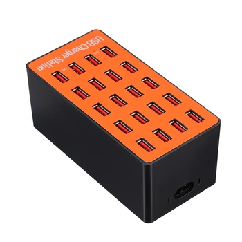 

100W 20-Port Smart Charging Station USB Wall Charger Adapter with Auto Detect Tech and Foldable Plug for iPhone 7 X iPad Samsung