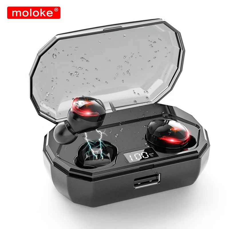 Moloke TWS 5,0 беспроводные наушники, Bluetooth наушники, спортивные наушники, стерео гарнитура, мини с микрофоном