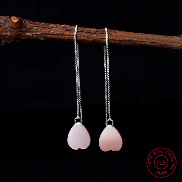Online Fashion Pink S Crystal Heart Drop Earrings Long S Crystal Heart Drop Earrings