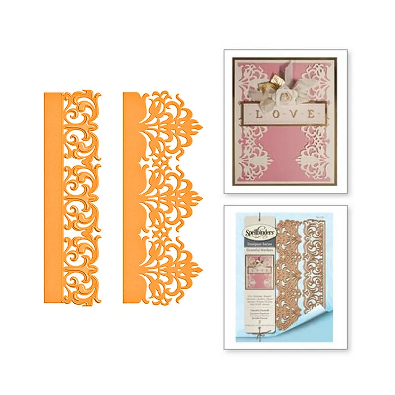 

Naifumodo Cutting Dies Flower Frame Metal Dies for Scrapbooking Background Lace Dies 2019 Graceful Album Decorative Embossing