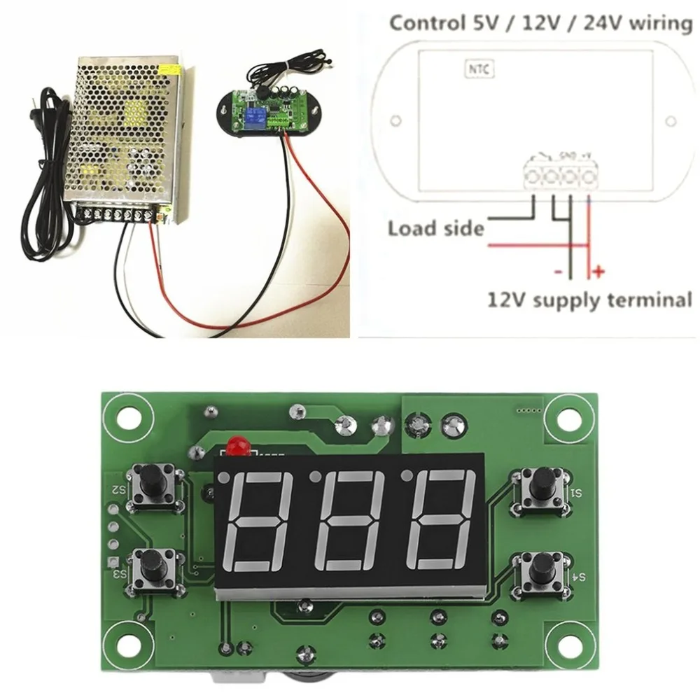 ЖК-дисплей AC/DC12V Цифровой термостат регулятор температуры сигнализации датчик измеритель температуры Регулятор