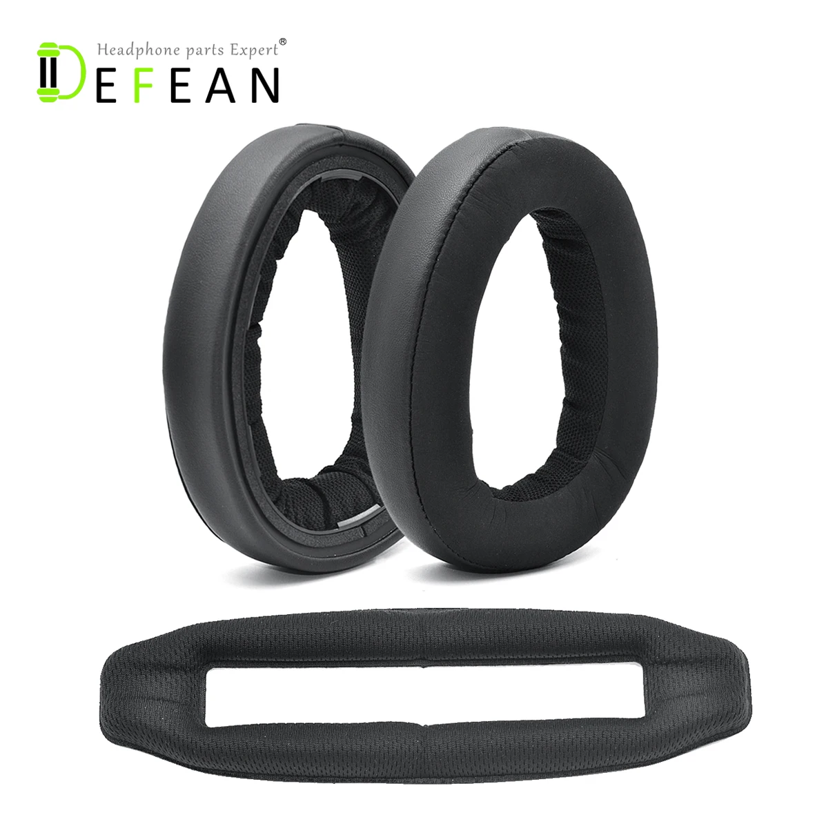 

Defean Replacement Protein Leather and Memory Foam Defean Ear Pads Headband for Sennheiser GSP 600 500 GSP600 Headphone