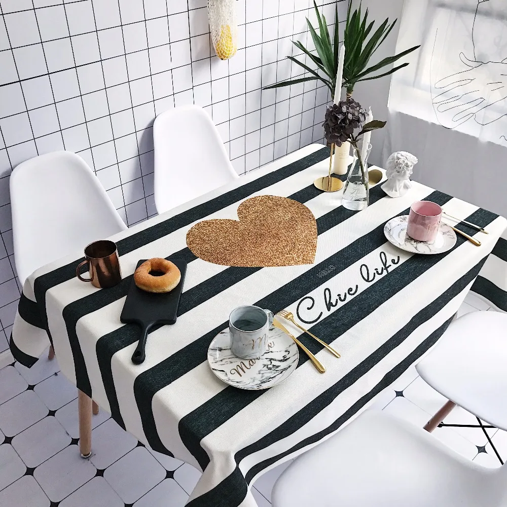 Kitchen Table Cover Waterproof Table Covers for Party Striped Table Cloth Water Proof Table