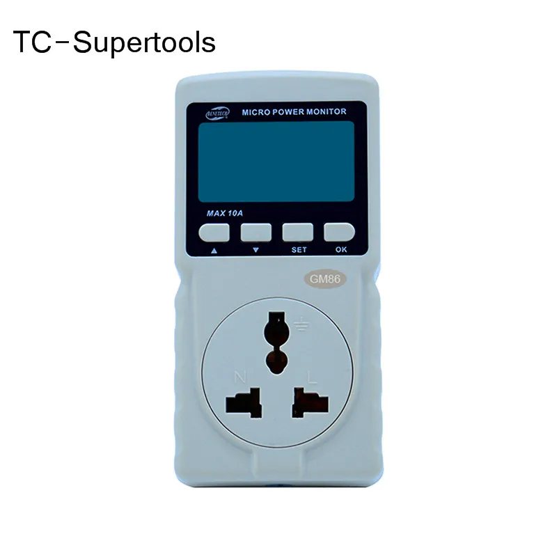 

GM86 Digital Micro Power Meter EU Plug Tester Analyzer Monitor 220V 10Am Measuring Power Factor Frequency Ammeter Voltmeter