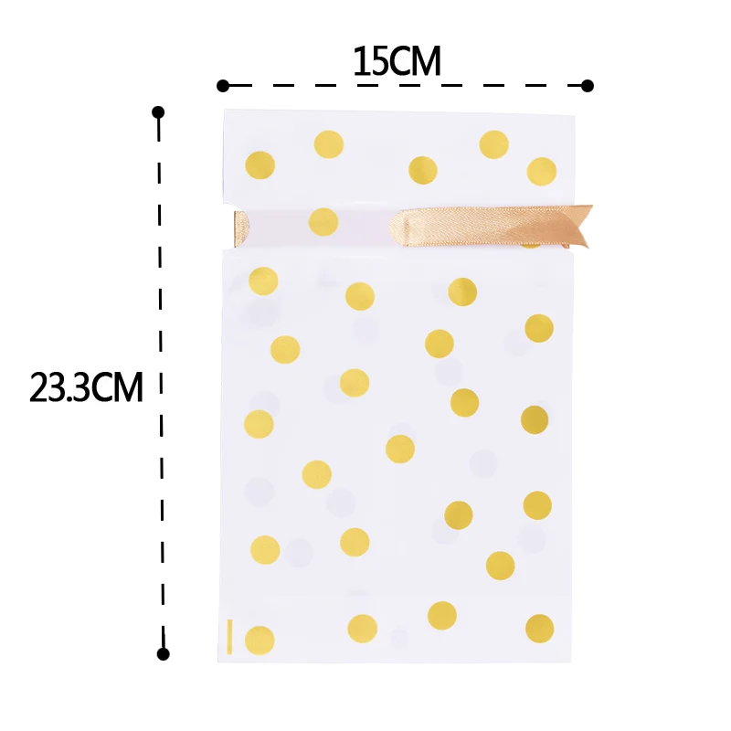 5 шт. 15*23 см в горошек пластик сумка печенье конфеты мешок с галстуком упаковка подарочный пакет Свадебная вечеринка Baby Shower украшения сувениры
