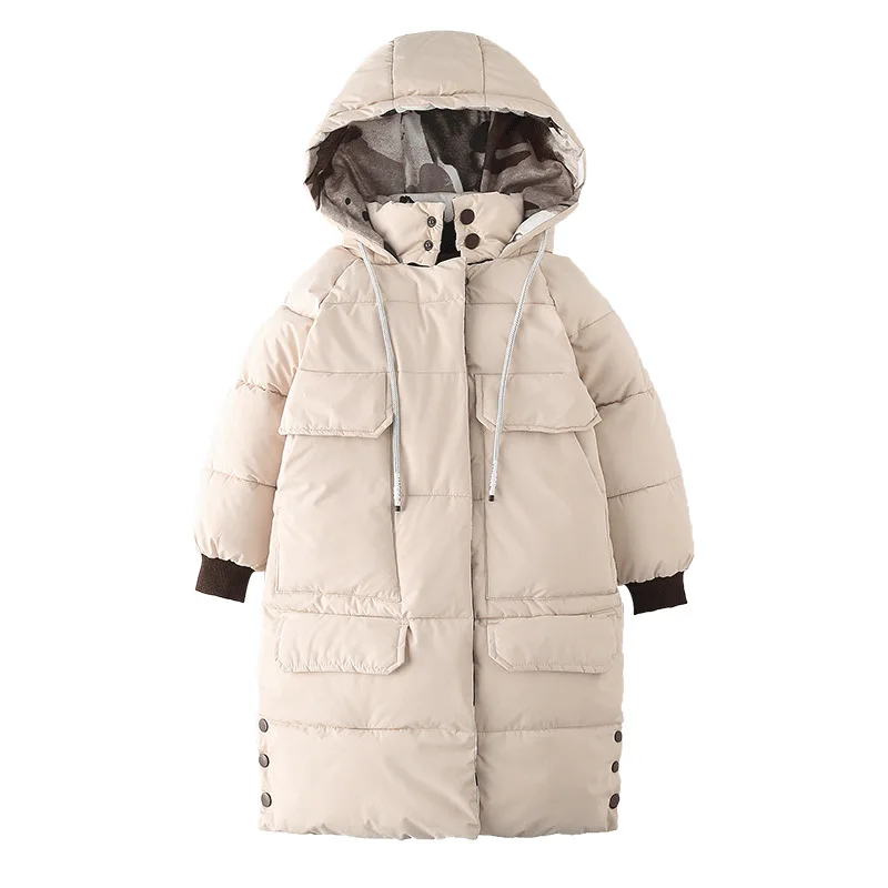 

Rlyaeiz 2018 Fashion New Winter Jackets For Girls Children Down Coat Printed Hooded Long Jacket Thicken Warm Parka Overcoat