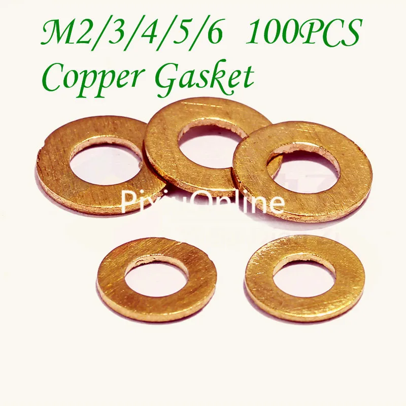 100pcs/pack YT481X Copper Nut Gasket Standard M2/3/4/5/6 Drop Shipping Russia