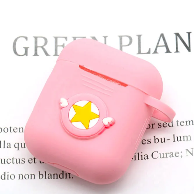 Мультяшный беспроводной Чехол для наушников для Apple AirPods 2, силиконовый чехол для зарядки наушников s, защитный чехол для AirPods - Цвет: pink star
