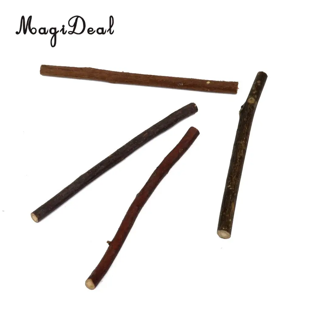 MagiDeal 100pcs Boxwood Natural Wood Stick Branch for DIY Art Craft Decor Pet Mouse Rabbit Snacks Tree Branch Chew Play Toy