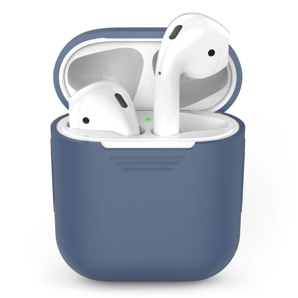 Elasticiteit zelf Dialoog Airpods Case Siliconen Beschermhoes En Skin Shock Proof Voor Apple Airpods  Opladen Case (Midnight Blue)|Oortelefoonaccessoires| - AliExpress