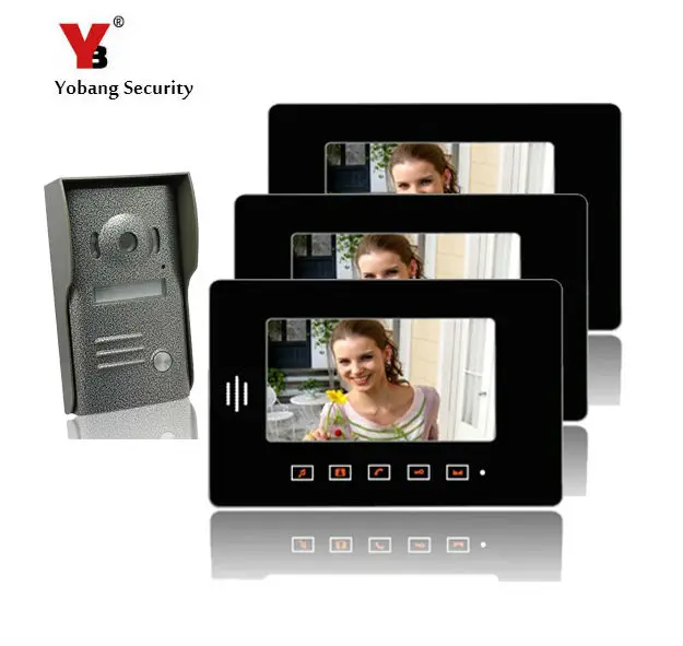 

Yobang Security FREESHIP 7" Monitor Touch Button door video intercom phone with metal case rainproof door camera home door phone
