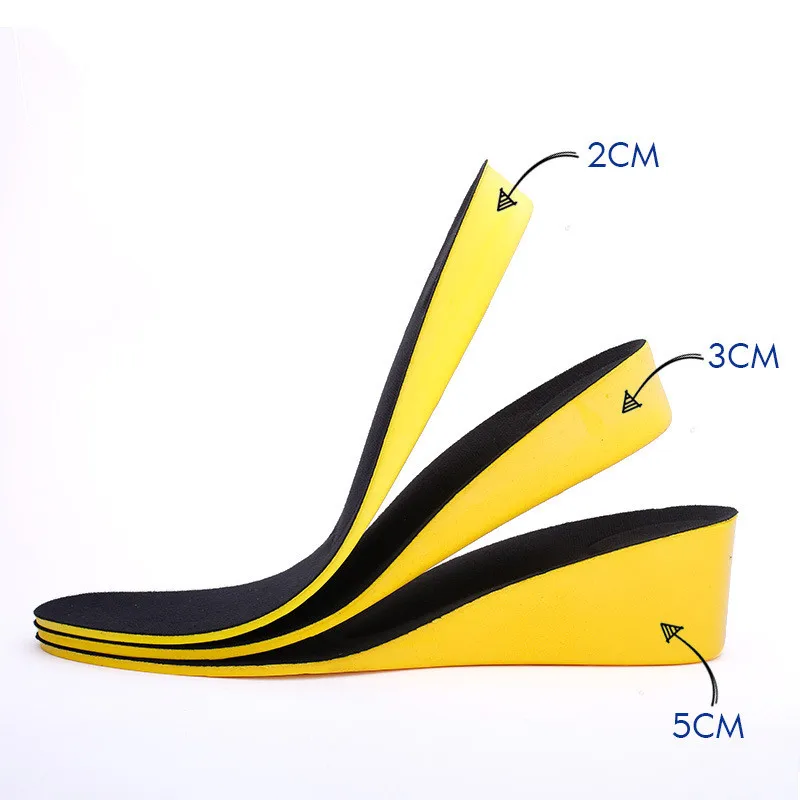 Новинка; визуально увеличивающие рост стельки для мужчин/женщин 2/3/5 см со шнуровкой, невидимый супинатор ортопедический стельки с поглощением амортизации синий/черный цвет Лидер продаж