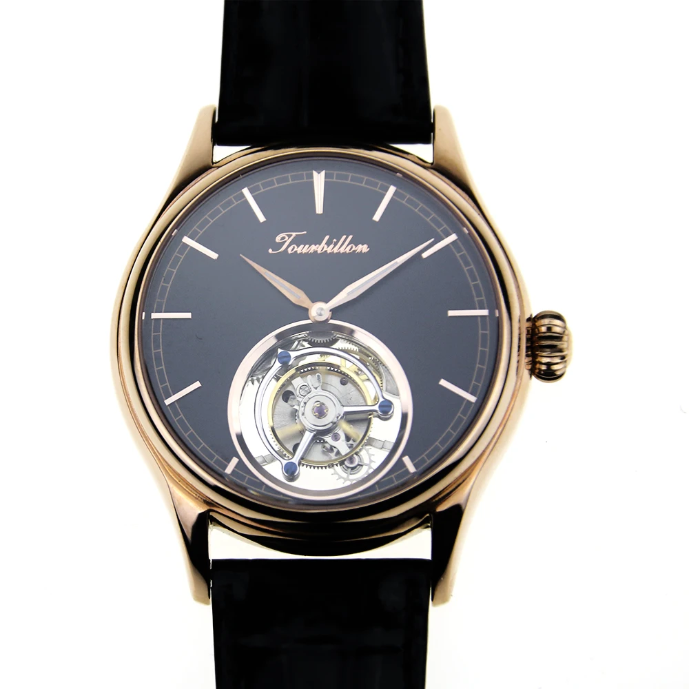 

Seagull Tourbillon Mens HandWind Wrist watch Sugess Luxury Business Rose Gold Plated