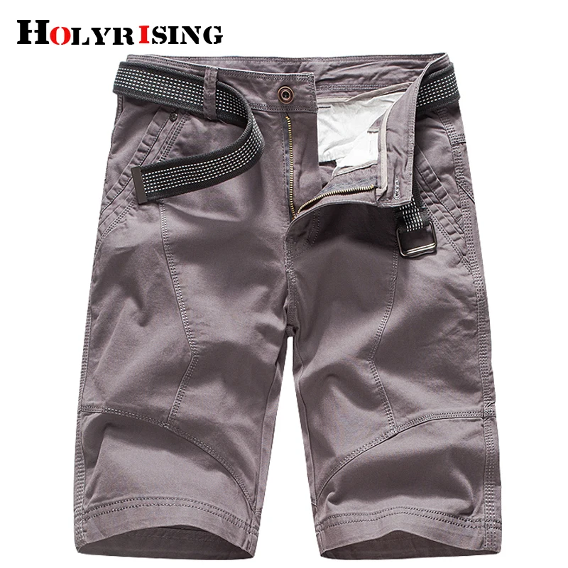 Летние Новые однотонные шорты свободный пояс мужские хлопок Slim Fit по колено повседневные мужские шорты плюс размер 6 цветов 18751-5
