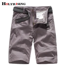 Летние Новые однотонные шорты свободный пояс мужские хлопок Slim Fit по колено повседневные мужские шорты плюс размер 6 цветов 18751-5