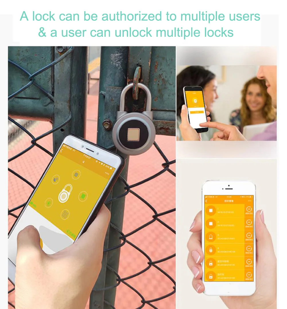 IMPORX отпечаток пальца смарт замок без ключа водонепроницаемый приложение Кнопка пароль разблокировка Противоугонный замок дверной замок для Android iOS системы