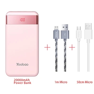 Yoobao 20000 мАч портативное зарядное устройство с двойным USB ЖК-дисплеем для iPhone samsung huawei Xiaomi Google внешний аккумулятор - Цвет: PK-2 Kind of Micro