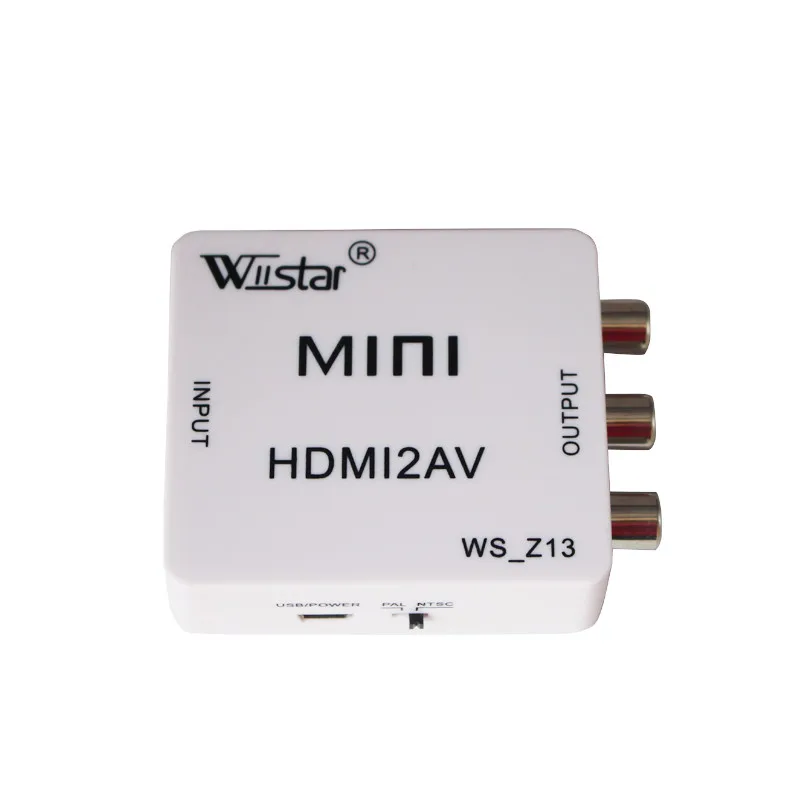 Мини преобразователь видео HD HDMI в RCA AV/CVSB L/R 480P 720P 1080P HDMI2AV поддержка NTSC PAL выход AV