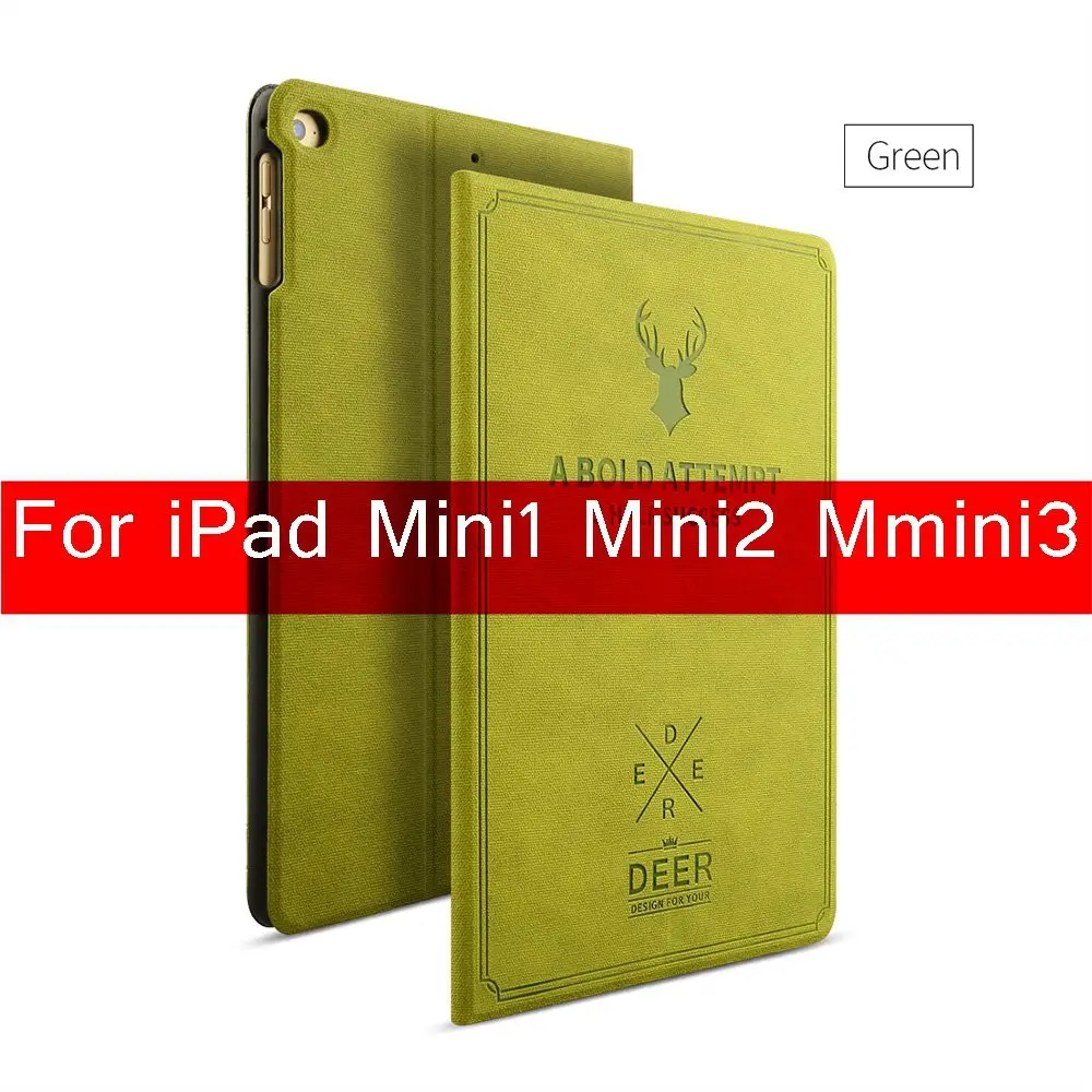 Чехол Floveme для iPad Pro 9,7 дюйма Планшет из искусственной кожи чехол для Apple iPad Air 1 2 Mini 1 2 3 4 Ультра Тонкий Смарт флип-чехол Fundas - Цвет: Green For mini 1 2 3