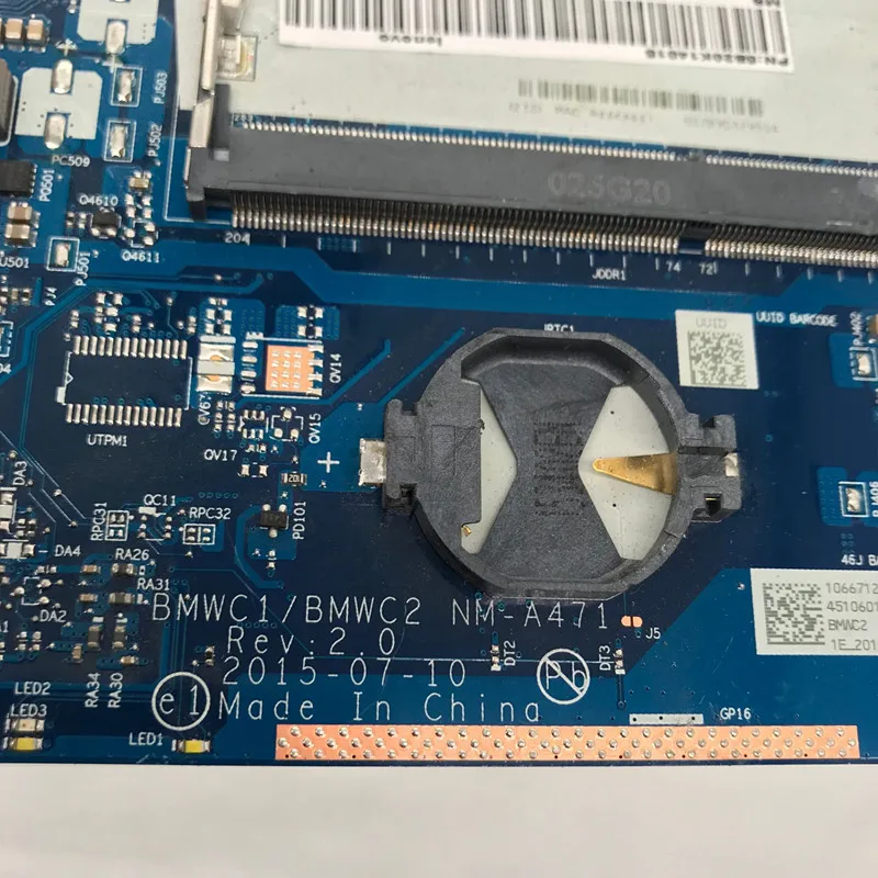 Материнская плата для ноутбука 300 15IBR BMWC1/BMWC2 NM A471 с процессором SR29E N3700 DDR3 100%