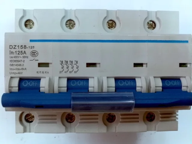 

4P 100A MCB motor protect mini circuit breaker 240V/415V 50HZ/60HZ DZ47 miniture breakers C45