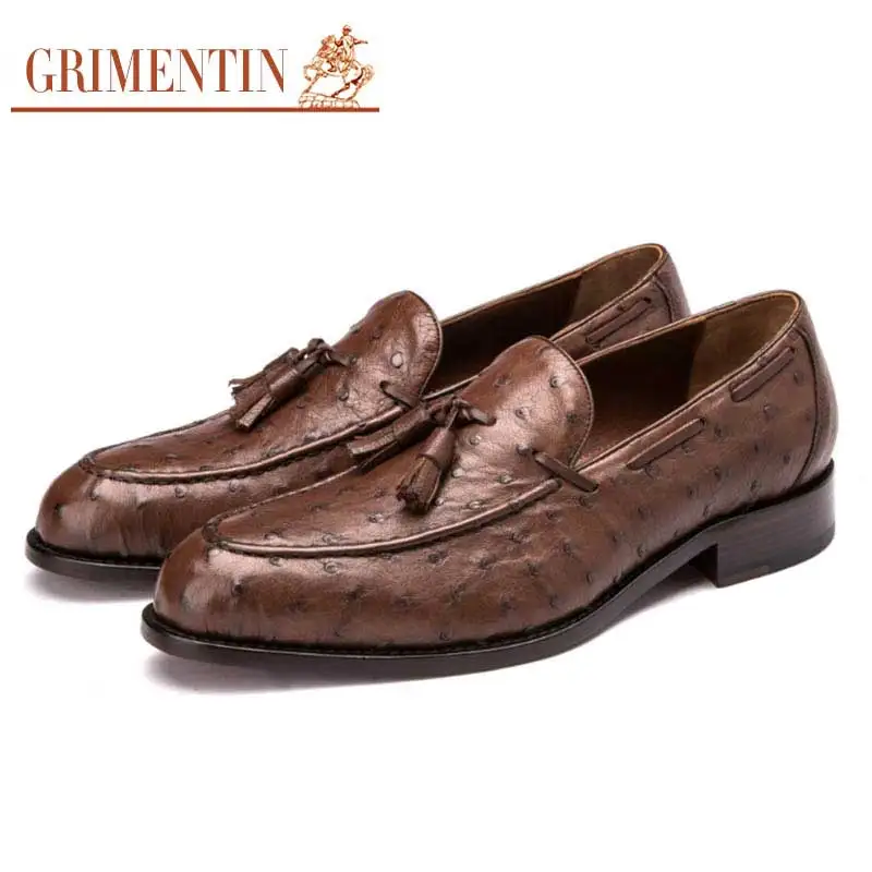 

GRIMENTIN customized high grade men loafers genuine leather fashion tassel Italian designer mens dress shoes