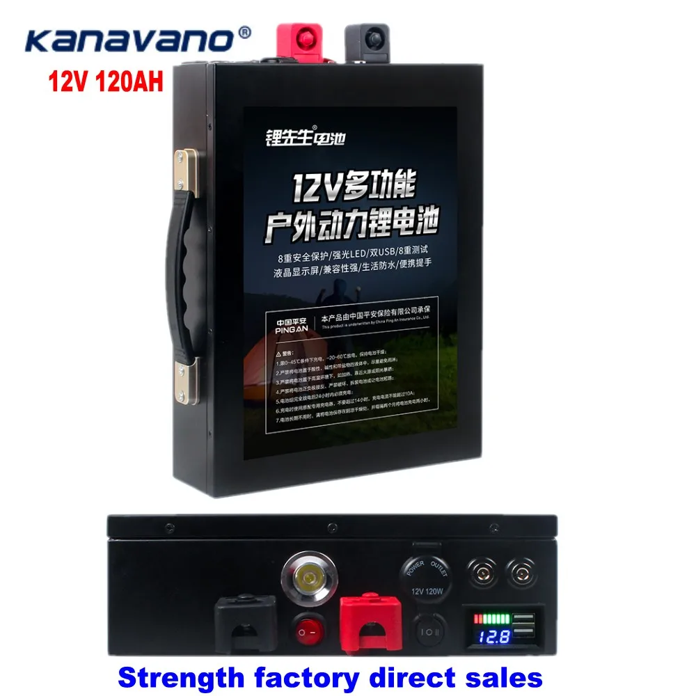 12V аккумуляторная батарея LiFePo4 высокой емкости RV фосфат 14 6 V 60AH 120ah с BMS отправить