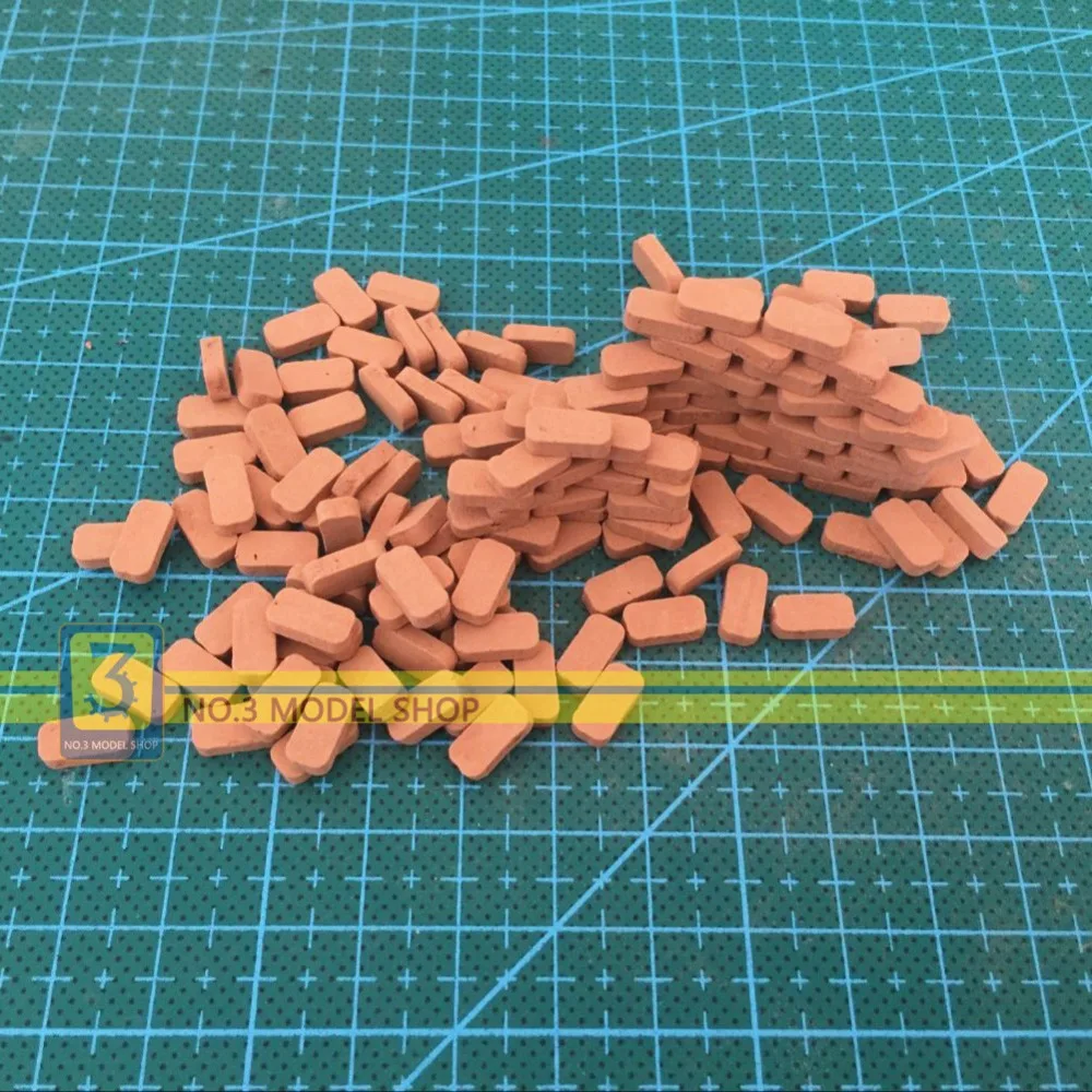 

Model Bricks High Temperature Firing 1/35 Red Brick 50Pcs/Set DIY Sand Table Building Military Model Scene Accessories