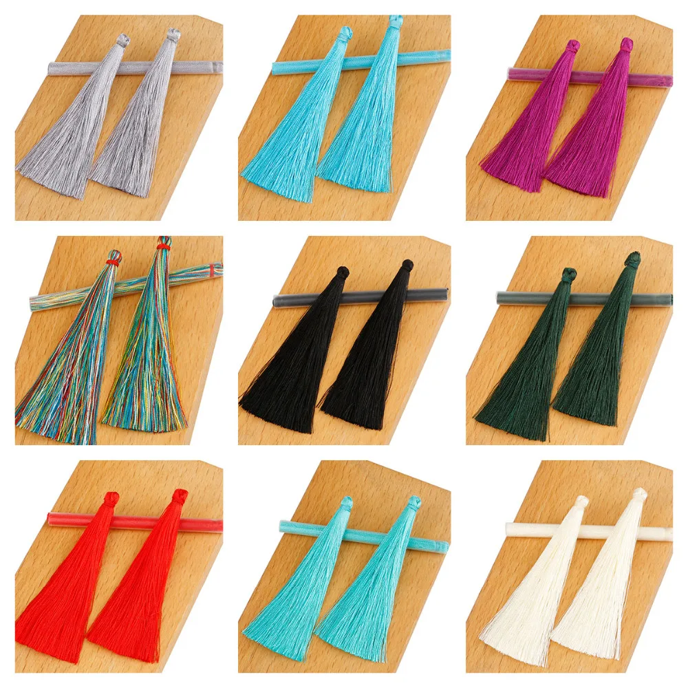 

5pcs/lot 90mm Long Tassels Fringe Trims Charm Pendant Silk Tassel Hanging Curtain DIY Sewing Garment Accessories Home Decoration