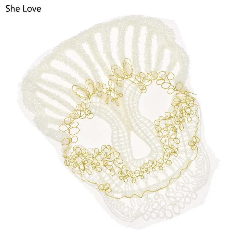 She Love Large Skull Lace Embroidered Sewing On Patch Coat Jacket Jeans Decoration Motifs Applique | Дом и сад