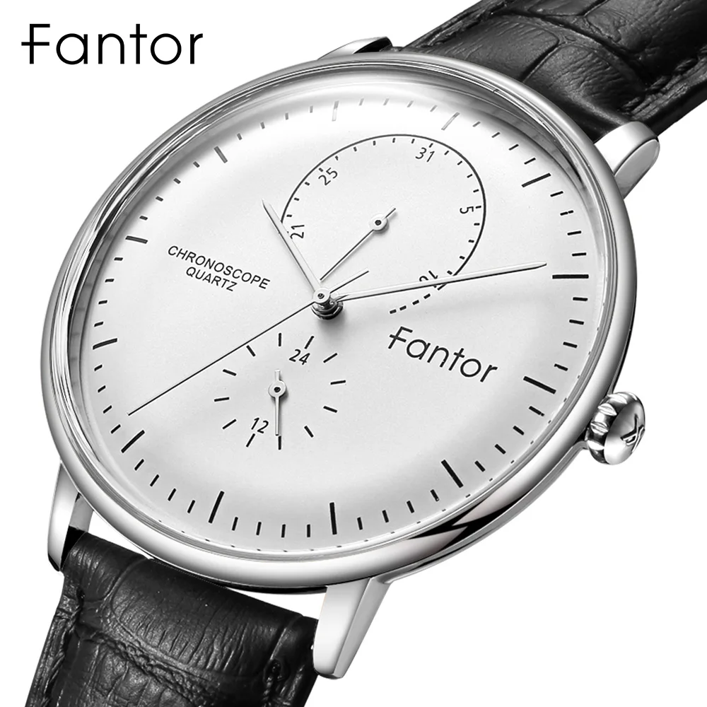 

Fantor Brand Business Men Leather Wrist Luxury Man Chronograph Casual Classic Quartz Watches