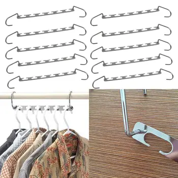 

Metal Magic Clothes Closet Hangers Coat Clothing Organizer Space Saver Hooks Racks