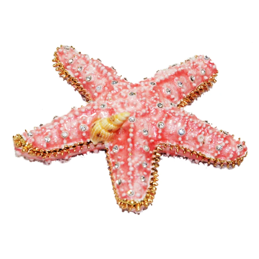 Sea life Starfish nautical crafts fashion metal case trinket alloy gold